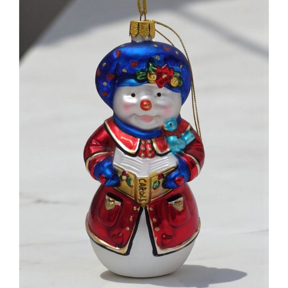 Vintage BK Brass Key Handcrafted Singing Snowman Ornament Christmas Caroler